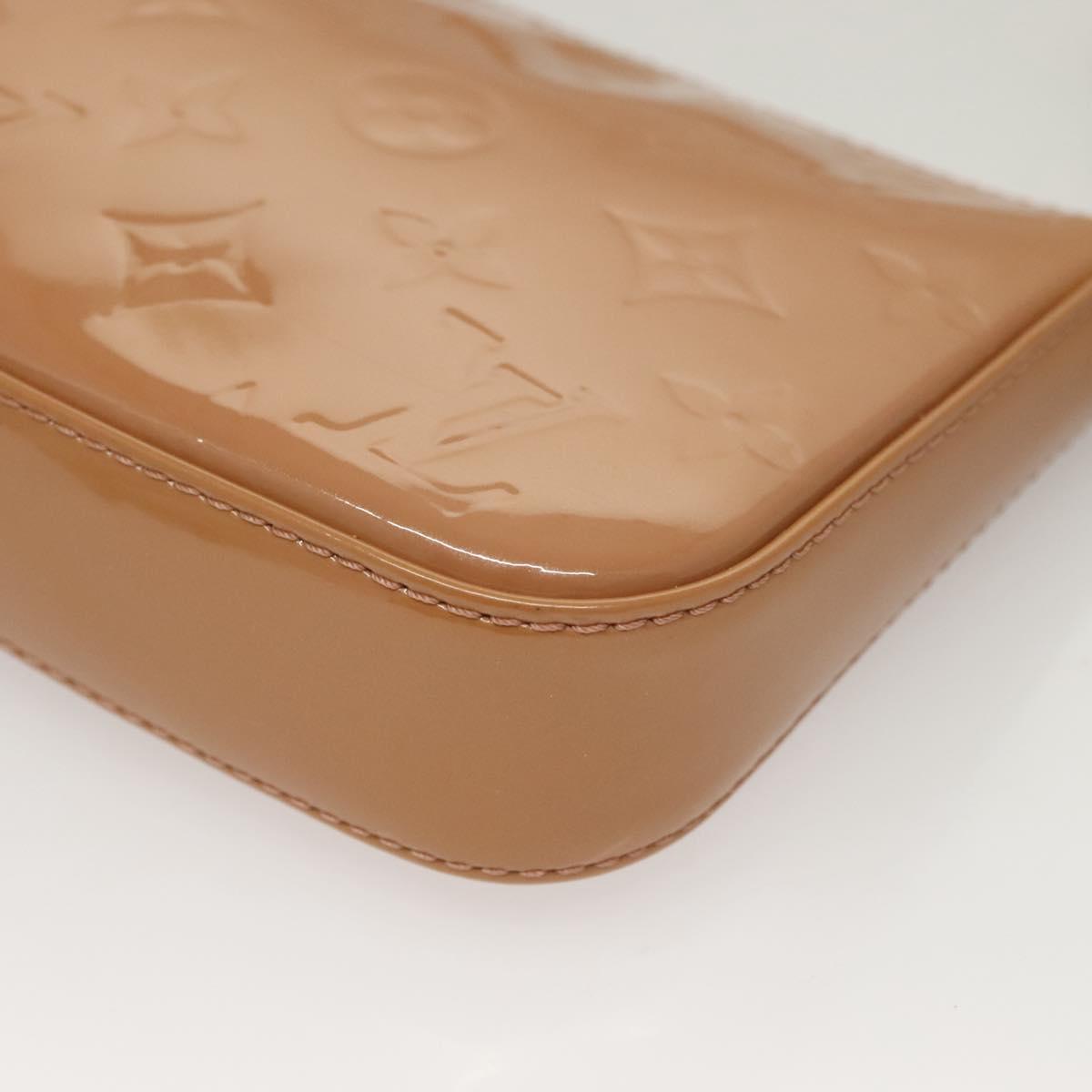 LOUIS VUITTON Vernis Pochette Accessoires Pouch Rose Velours M91575 Auth 133964