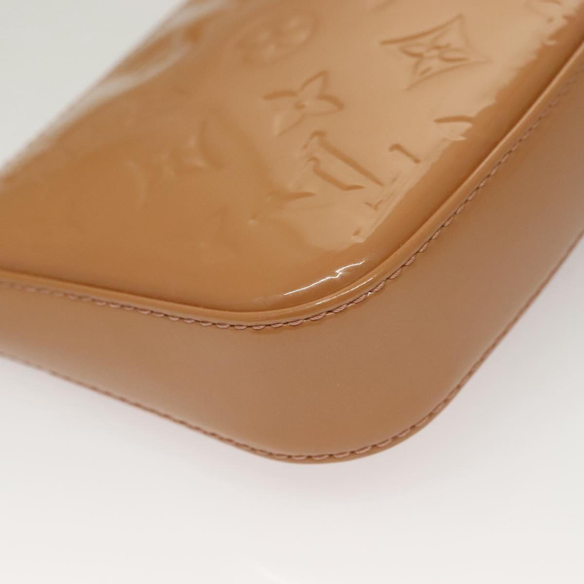LOUIS VUITTON Vernis Pochette Accessoires Pouch Rose Velours M91575 Auth 133964