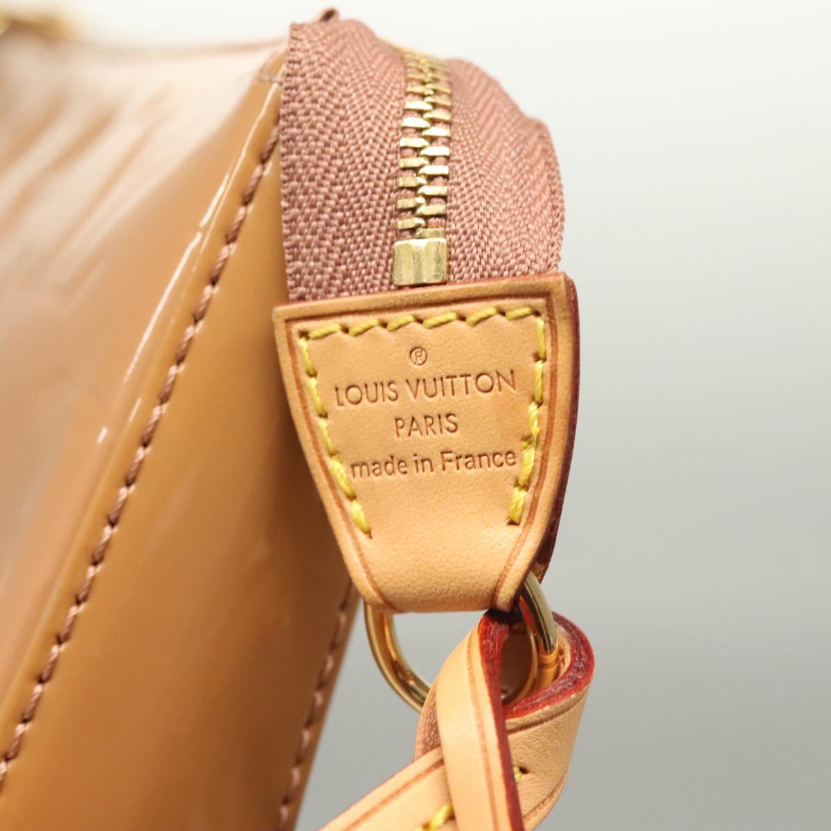 LOUIS VUITTON Vernis Pochette Accessoires Pouch Rose Velours M91575 Auth 133964