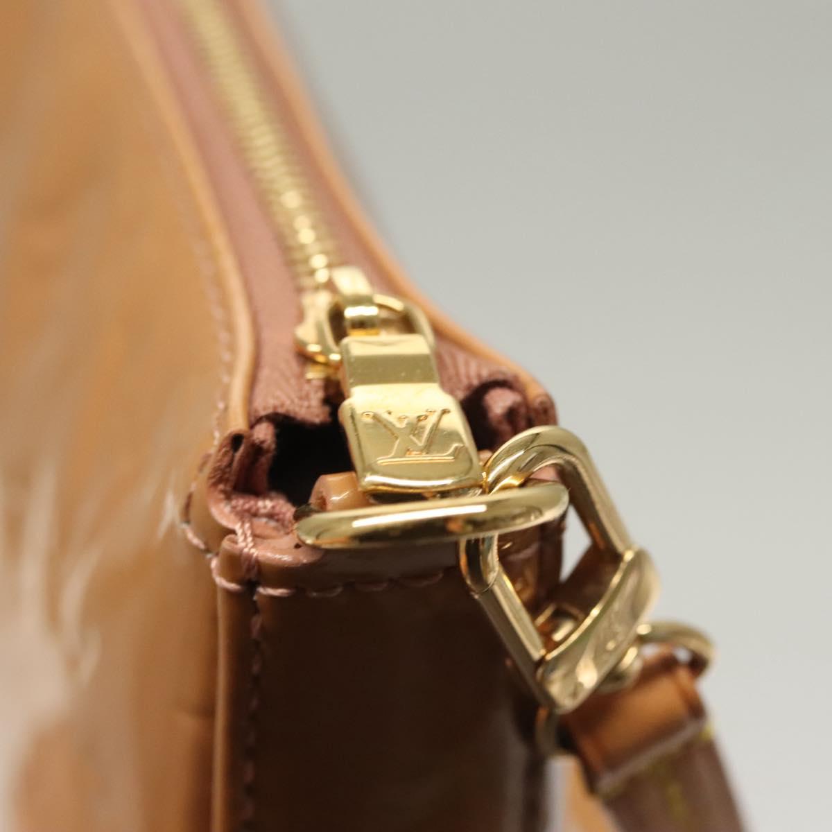 LOUIS VUITTON Vernis Pochette Accessoires Pouch Rose Velours M91575 Auth 133964