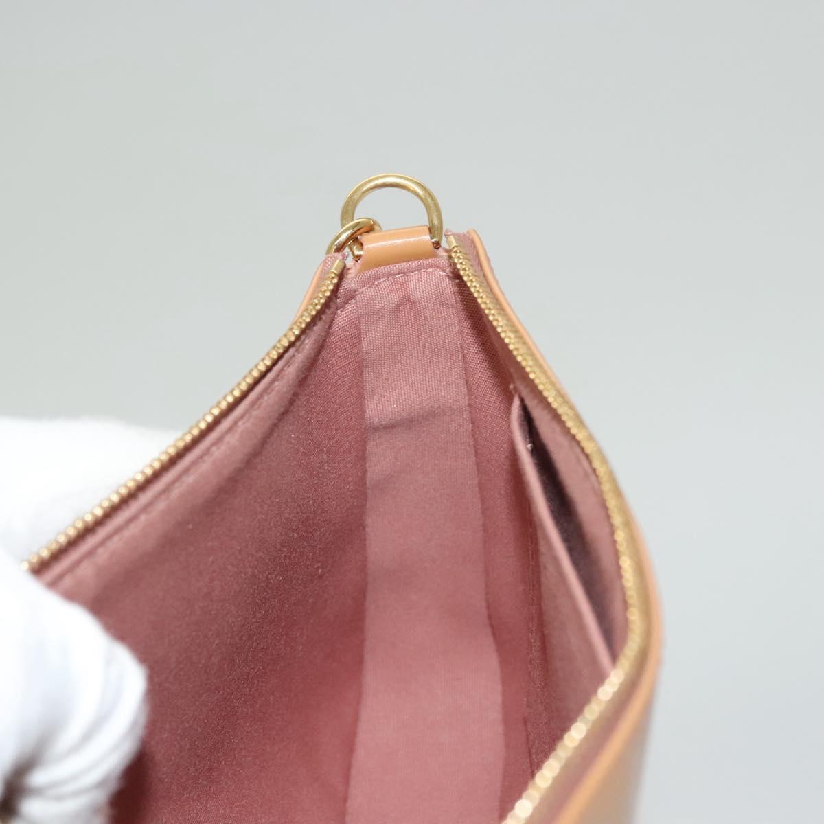 LOUIS VUITTON Vernis Pochette Accessoires Pouch Rose Velours M91575 Auth 133964