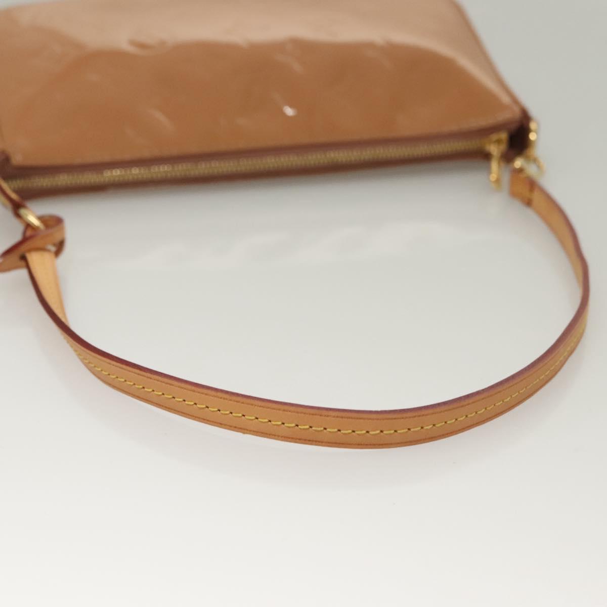 LOUIS VUITTON Vernis Pochette Accessoires Pouch Rose Velours M91575 Auth 133964