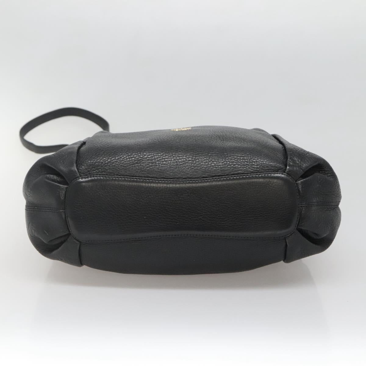 MCM Vicetos Logogram Shoulder Bag Leather 2way Black Auth 133981