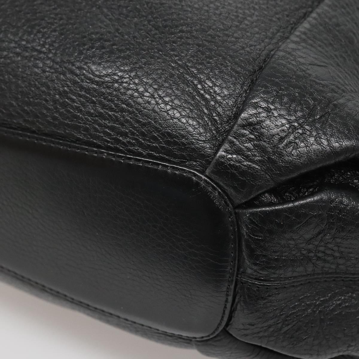 MCM Vicetos Logogram Shoulder Bag Leather 2way Black Auth 133981