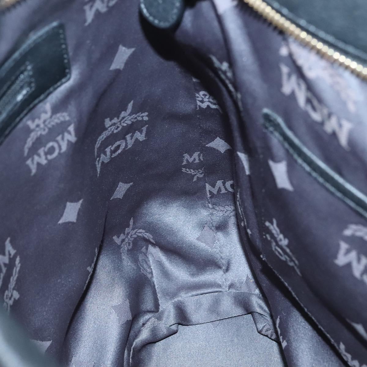 MCM Vicetos Logogram Shoulder Bag Leather 2way Black Auth 133981