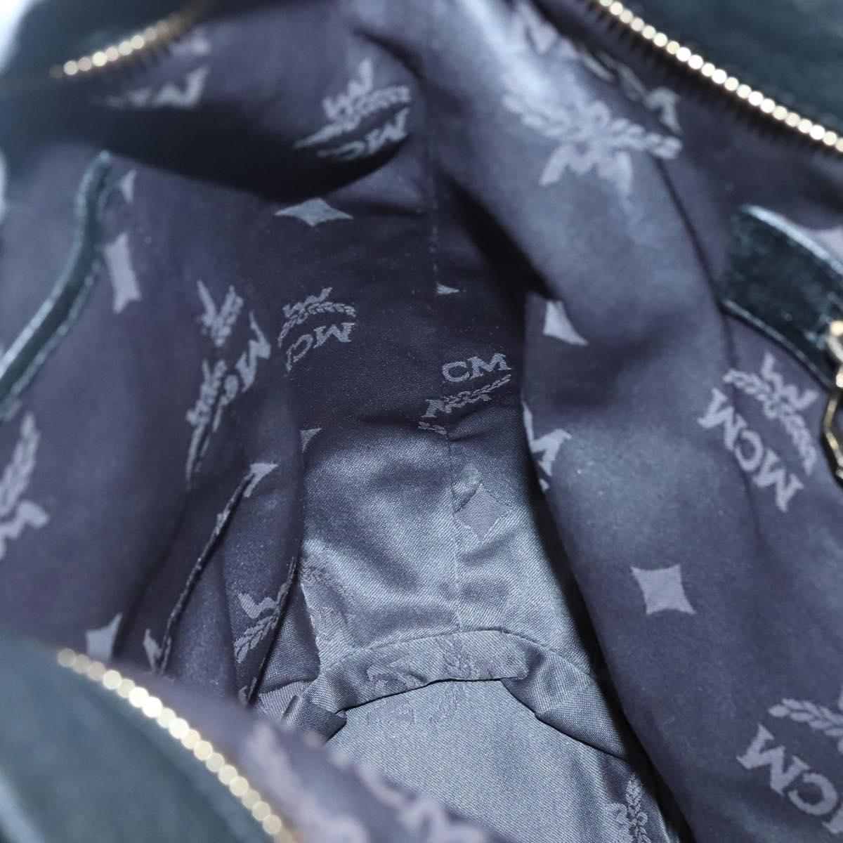 MCM Vicetos Logogram Shoulder Bag Leather 2way Black Auth 133981