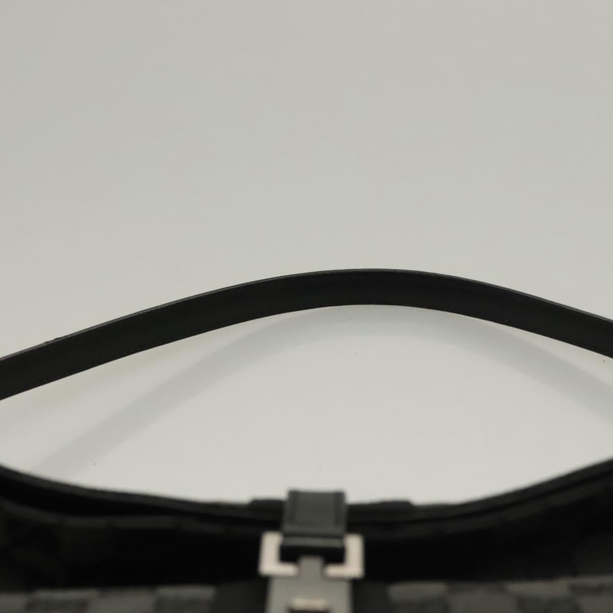 GUCCI GG Canvas Jackie Shoulder Bag Black Silver 001 3355 1781 Auth 133986