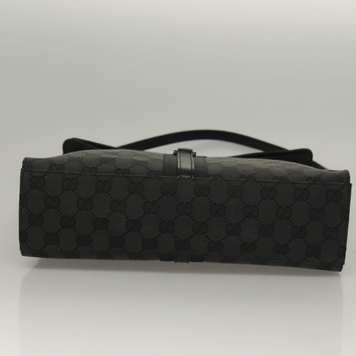GUCCI GG Canvas Jackie Shoulder Bag Black Silver 001 3355 1781 Auth 133986