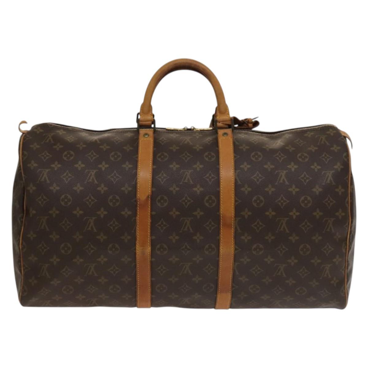 LOUIS VUITTON Monogram Keepall 55 Boston Bag M41424 LV Auth 133994
