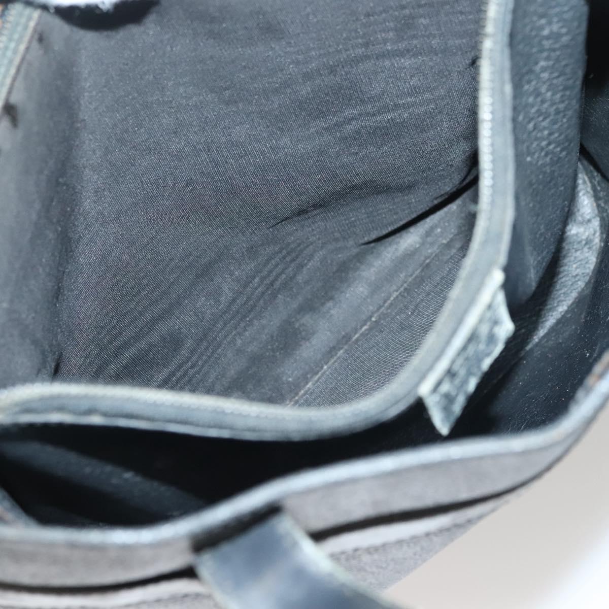 CELINE Macadam Canvas Hand Bag PVC Leather Black Gold Auth 134008