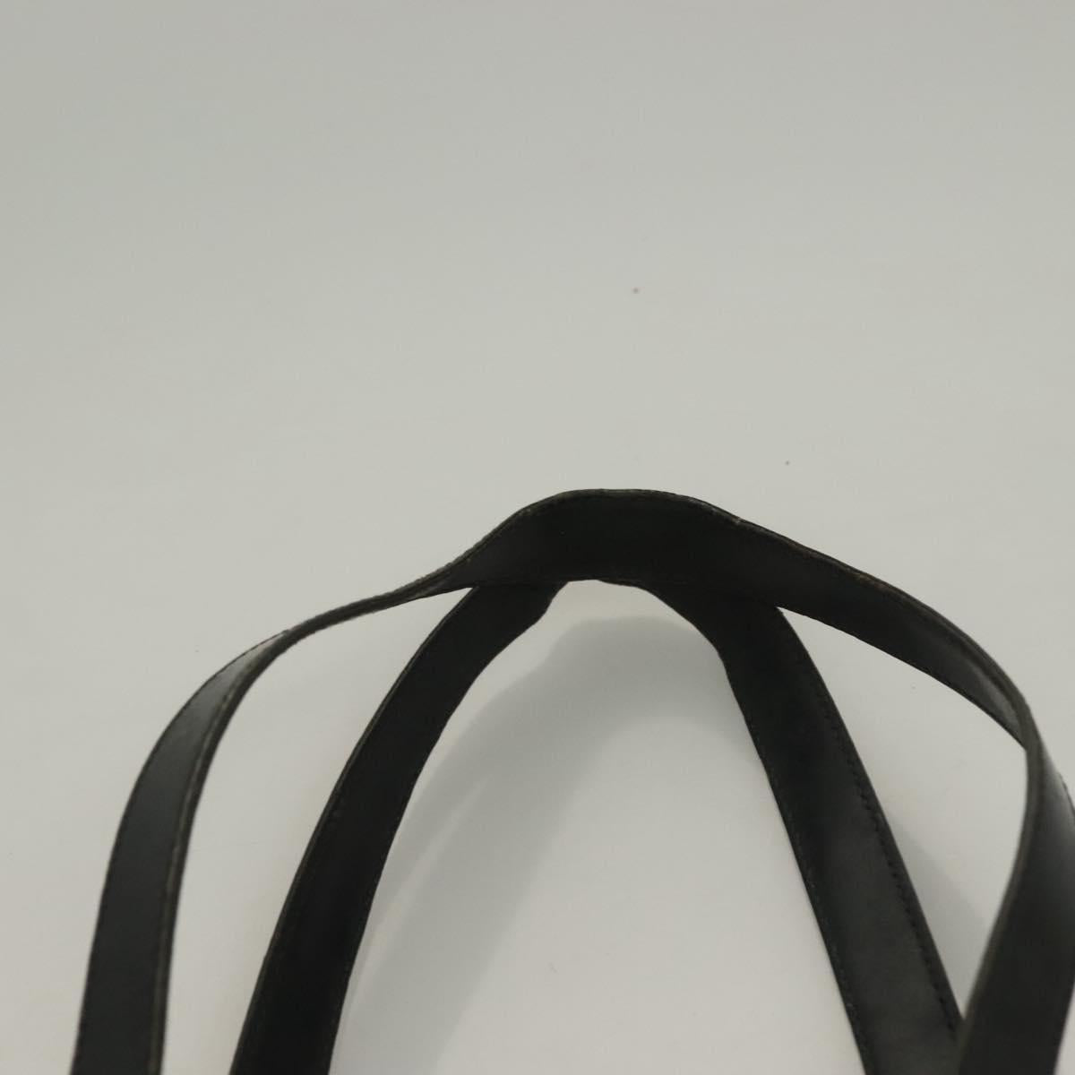 CELINE Macadam Canvas Hand Bag PVC Leather Black Gold Auth 134008