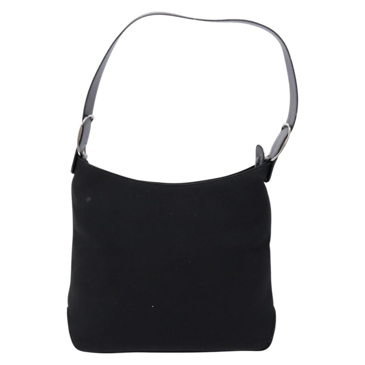 Salvatore Ferragamo Vala Shoulder Bag Canvas Black Silver Auth 134009