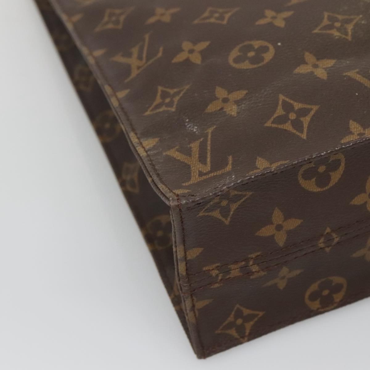 LOUIS VUITTON Monogram Sac Plat Hand Bag M51140 LV Auth 134040