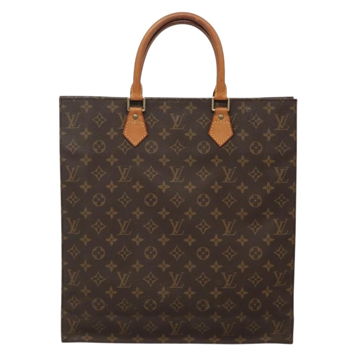 LOUIS VUITTON Monogram Sac Plat Hand Bag M51140 LV Auth 134040