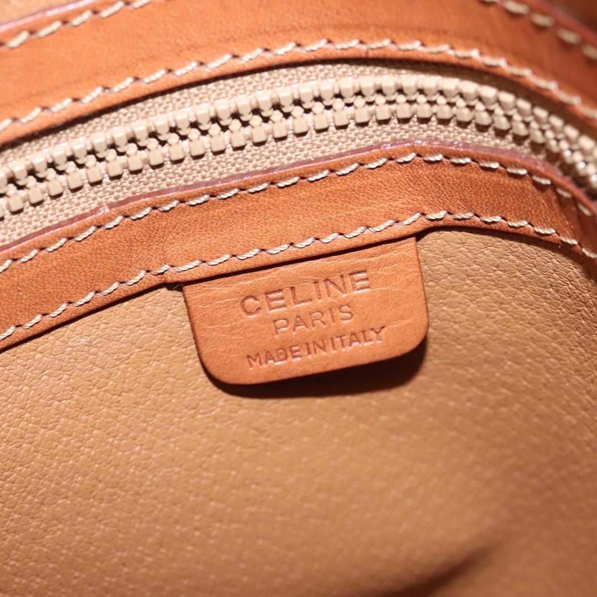 CELINE Macadam Canvas Hand Bag PVC Beige Gold Auth 134068