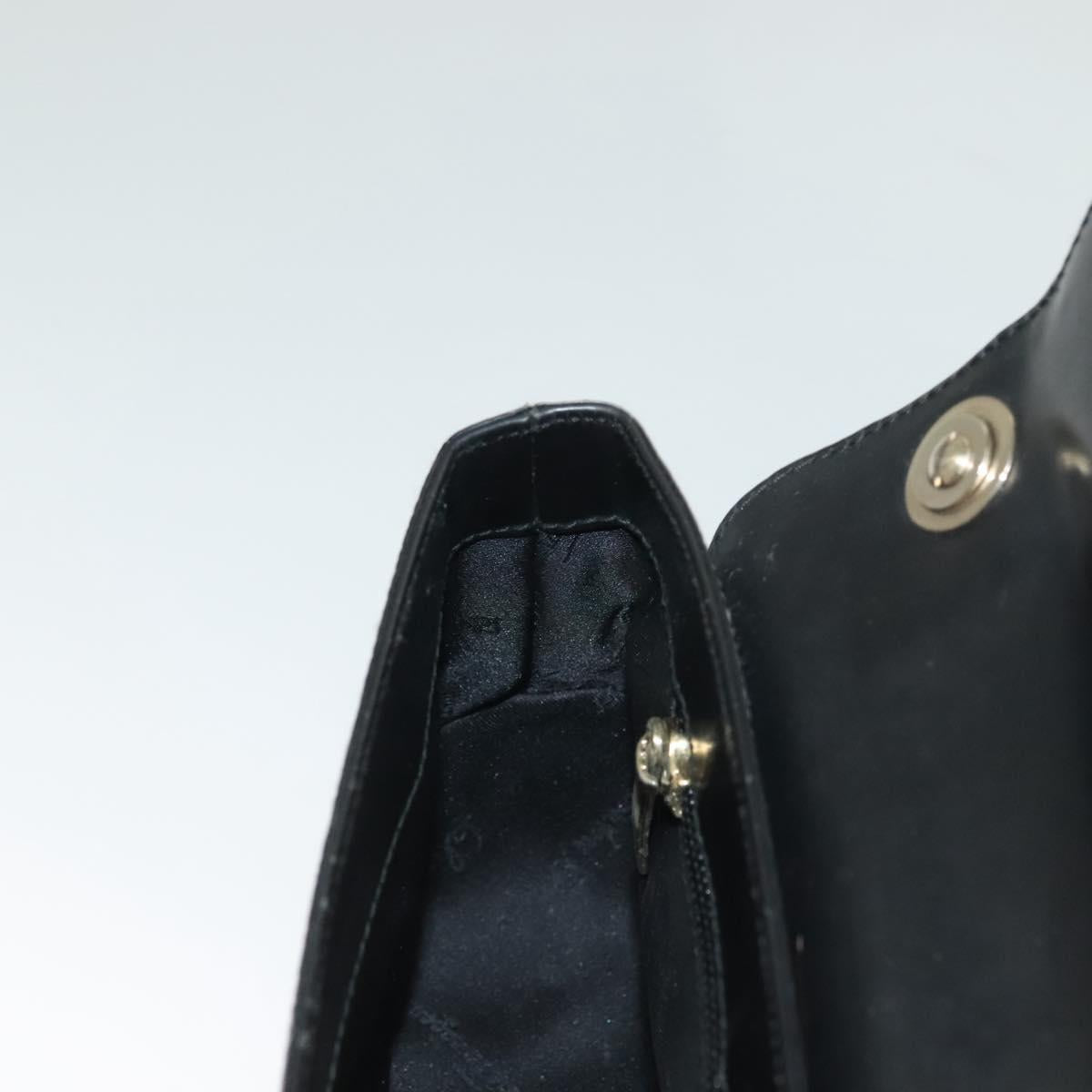 Salvatore Ferragamo Gancini Shoulder Bag Leather Black Brown Auth 134093