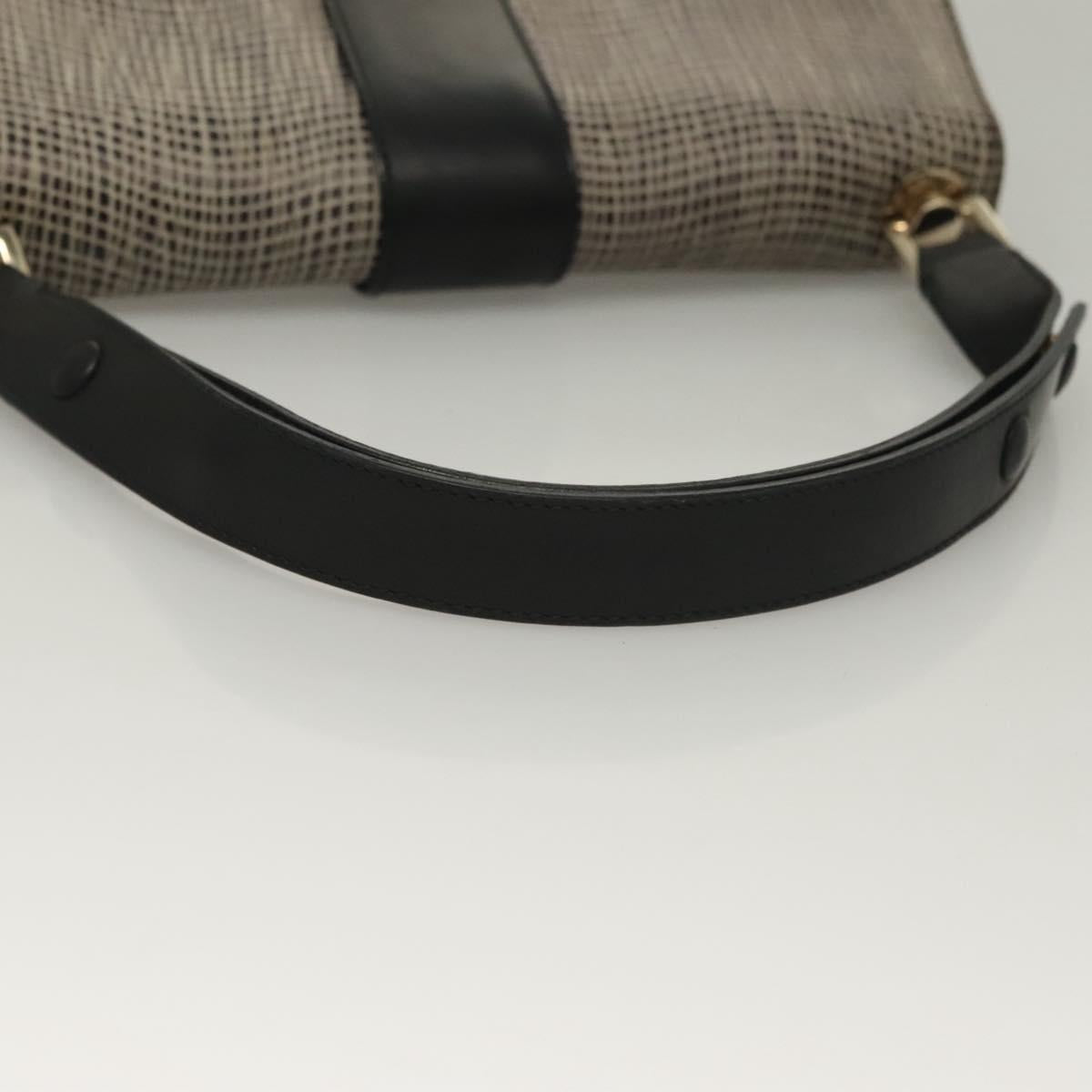 Salvatore Ferragamo Gancini Shoulder Bag Leather Black Brown Auth 134093