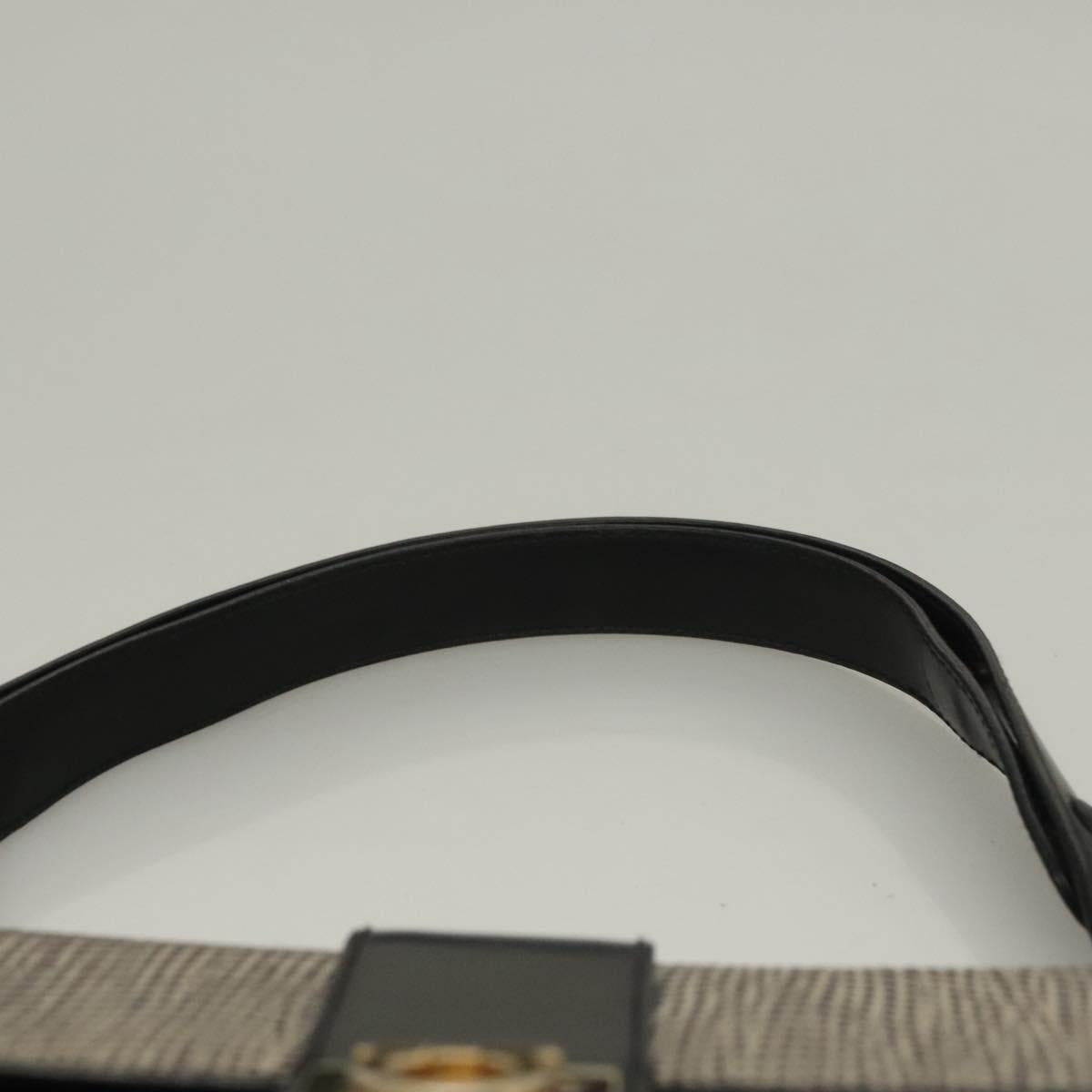 Salvatore Ferragamo Gancini Shoulder Bag Leather Black Brown Auth 134093