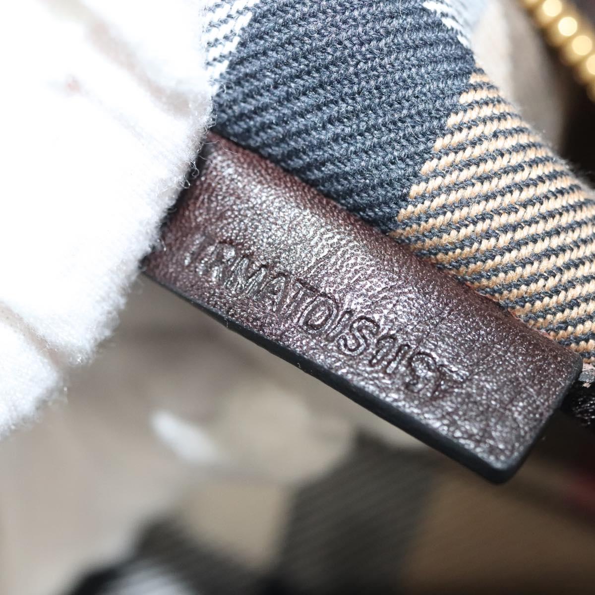 BURBERRY Shoulder Bag Leather Black Gold Auth 134105