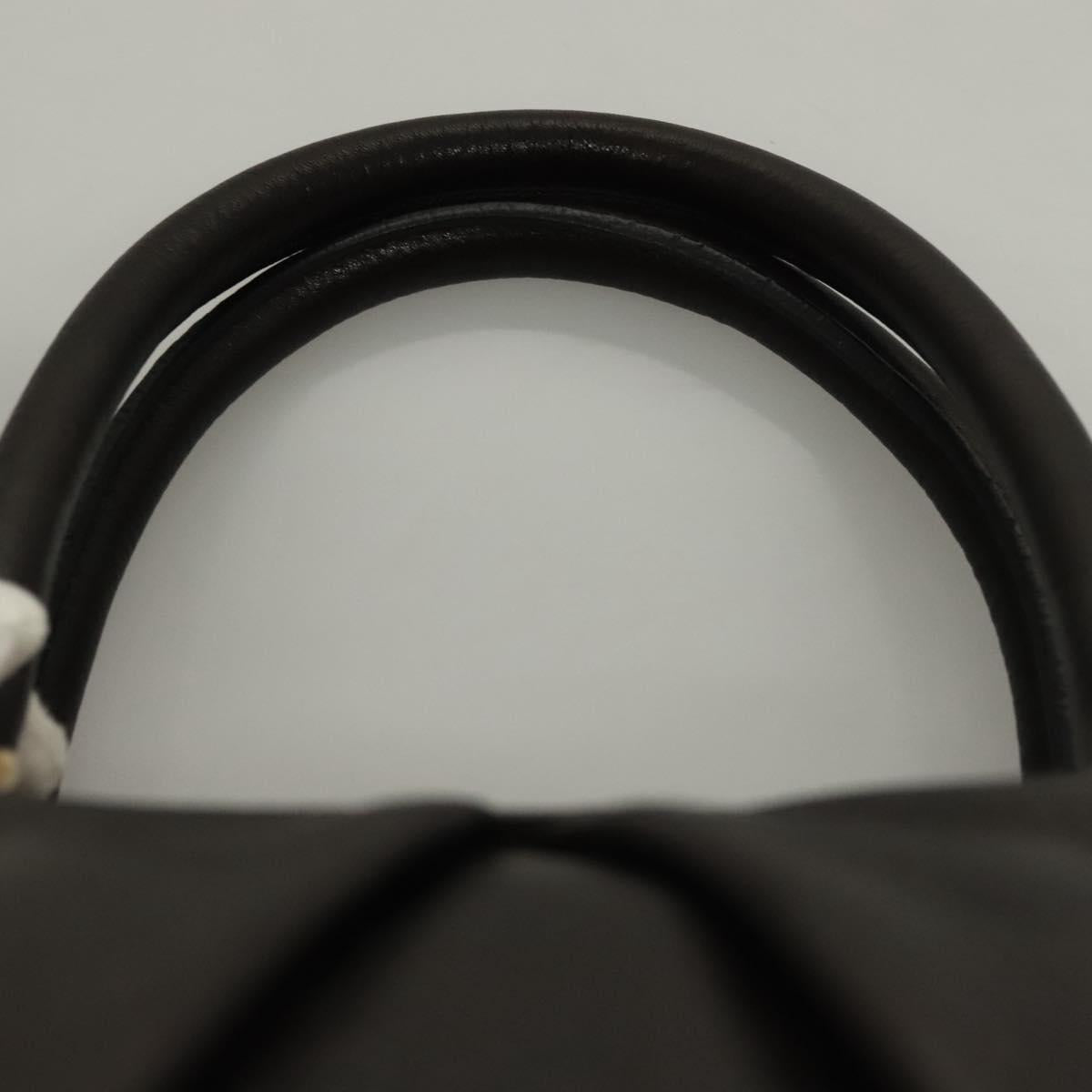 BURBERRY Shoulder Bag Leather Black Gold Auth 134105