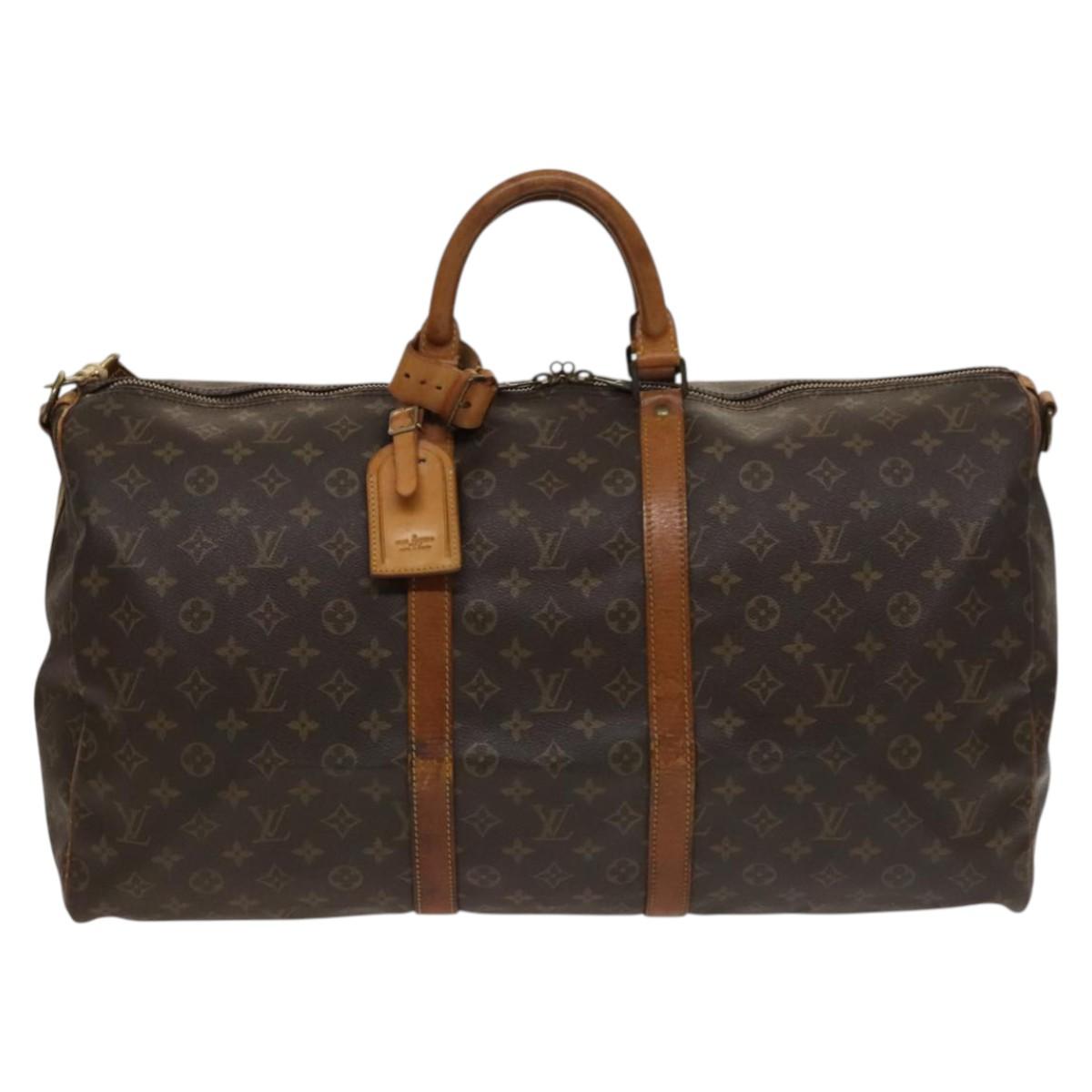 LOUIS VUITTON Monogram Keepall Bandouliere 55 Boston Bag M41414 LV Auth 134119