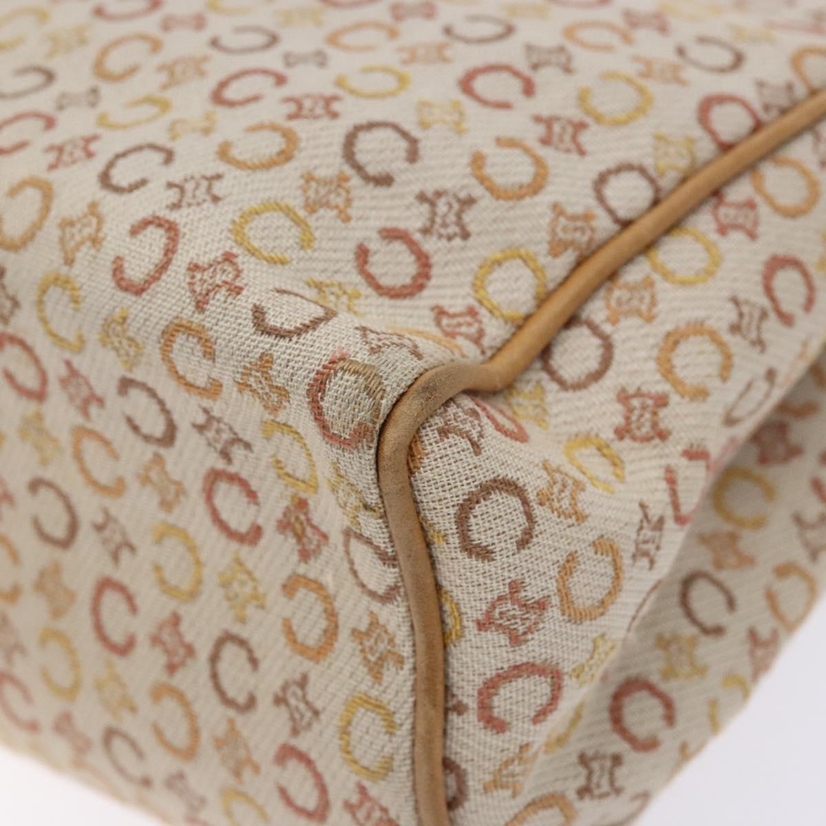 CELINE C Macadam Canvas Hand Bag Beige Auth 134129
