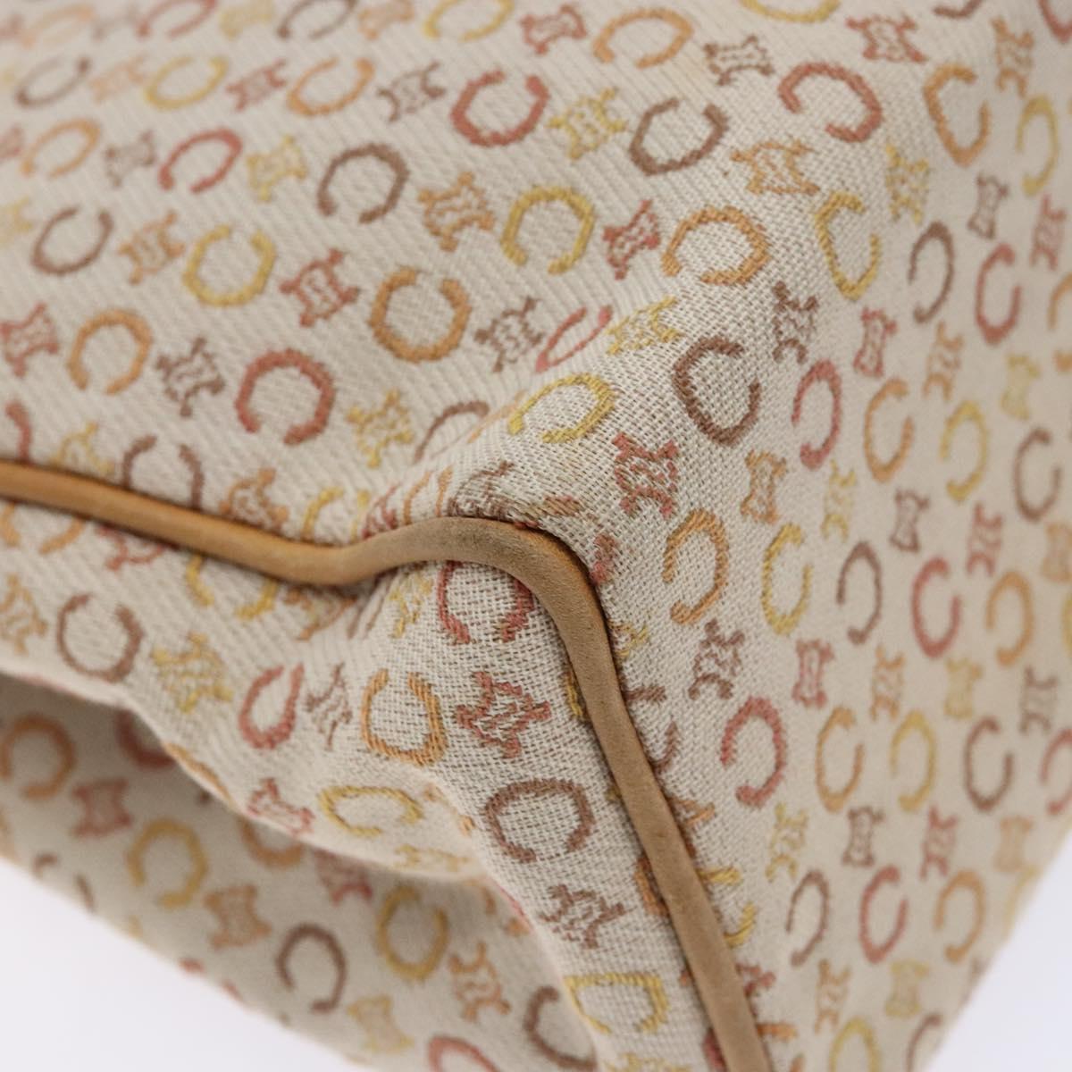CELINE C Macadam Canvas Hand Bag Beige Auth 134129