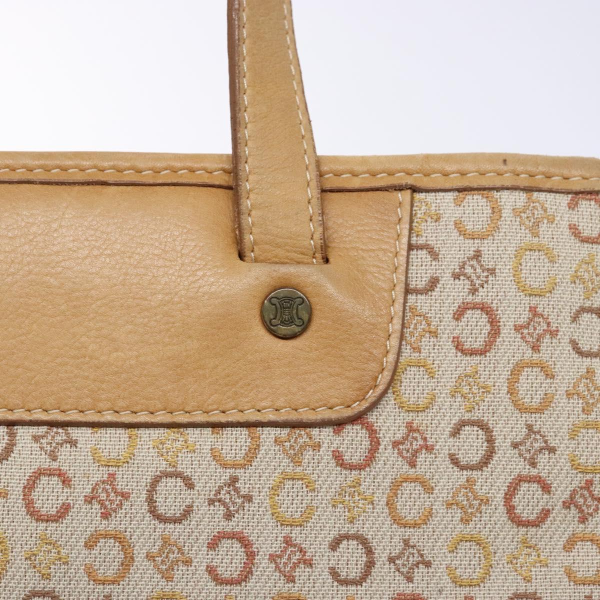 CELINE C Macadam Canvas Hand Bag Beige Auth 134129