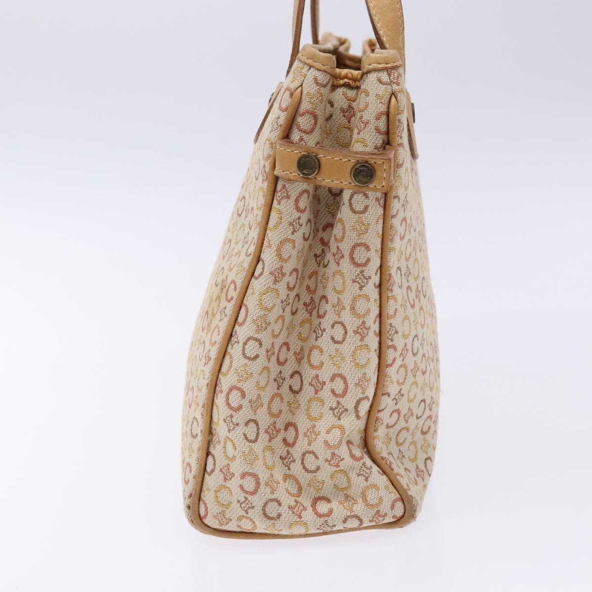 CELINE C Macadam Canvas Hand Bag Beige Auth 134129