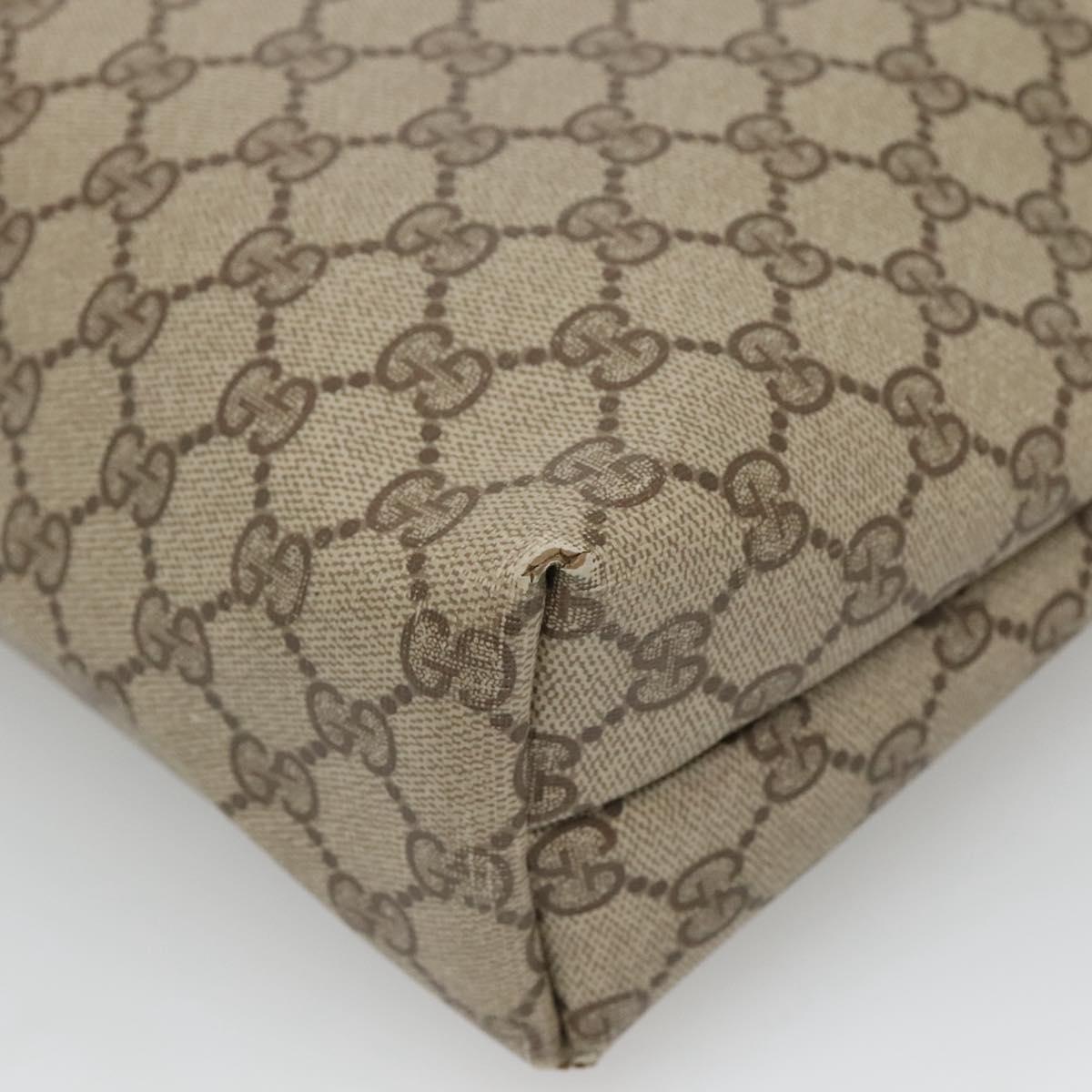 GUCCI GG Supreme Web Sherry Line Tote Bag PVC Beige Gold 39 02 003 Auth 134157