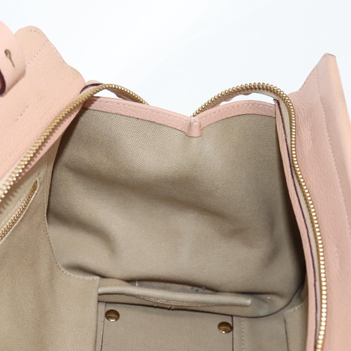 Chloe Everston Hand Bag Leather 2way Beige Gold Auth 134169V