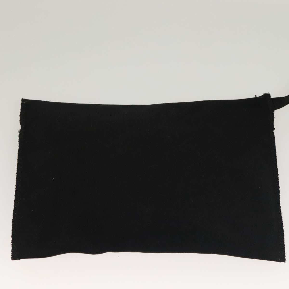 FENDI Hand Bag Cotton Black Silver Auth 134172