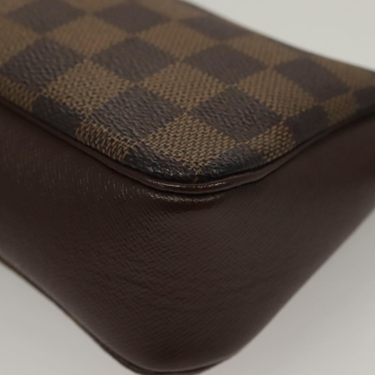 LOUIS VUITTON Damier Ebene Trousse Makeup Pouch N51982 LV Auth 134173