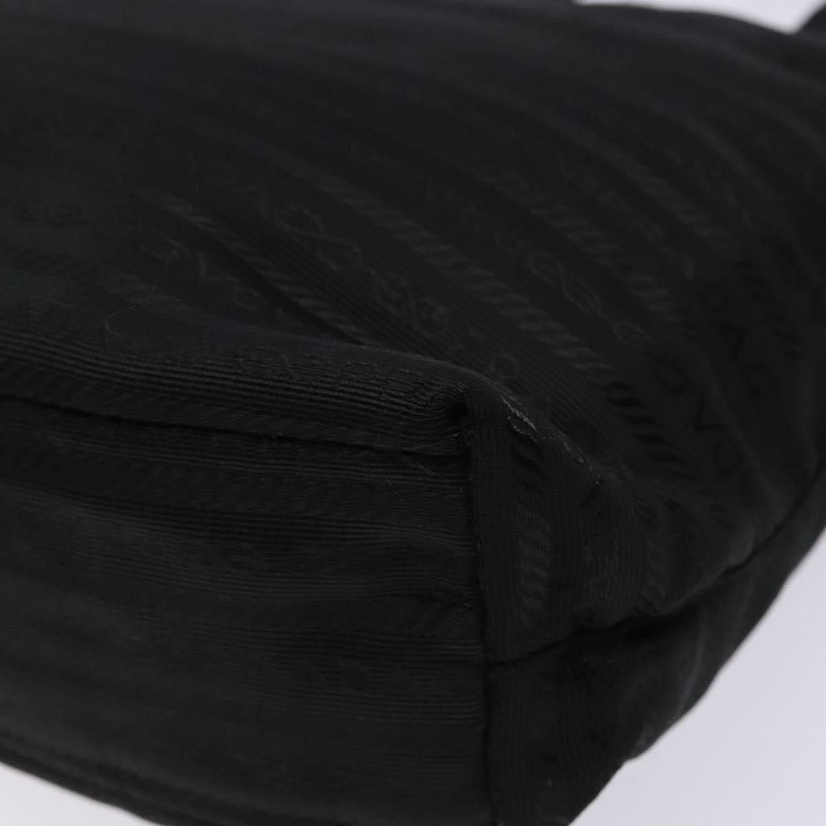 PRADA Hand Bag Nylon Black Silver Auth 134200