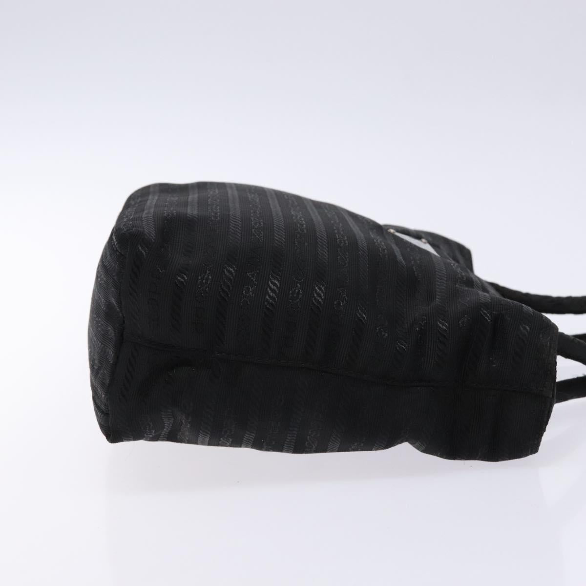 PRADA Hand Bag Nylon Black Silver Auth 134200