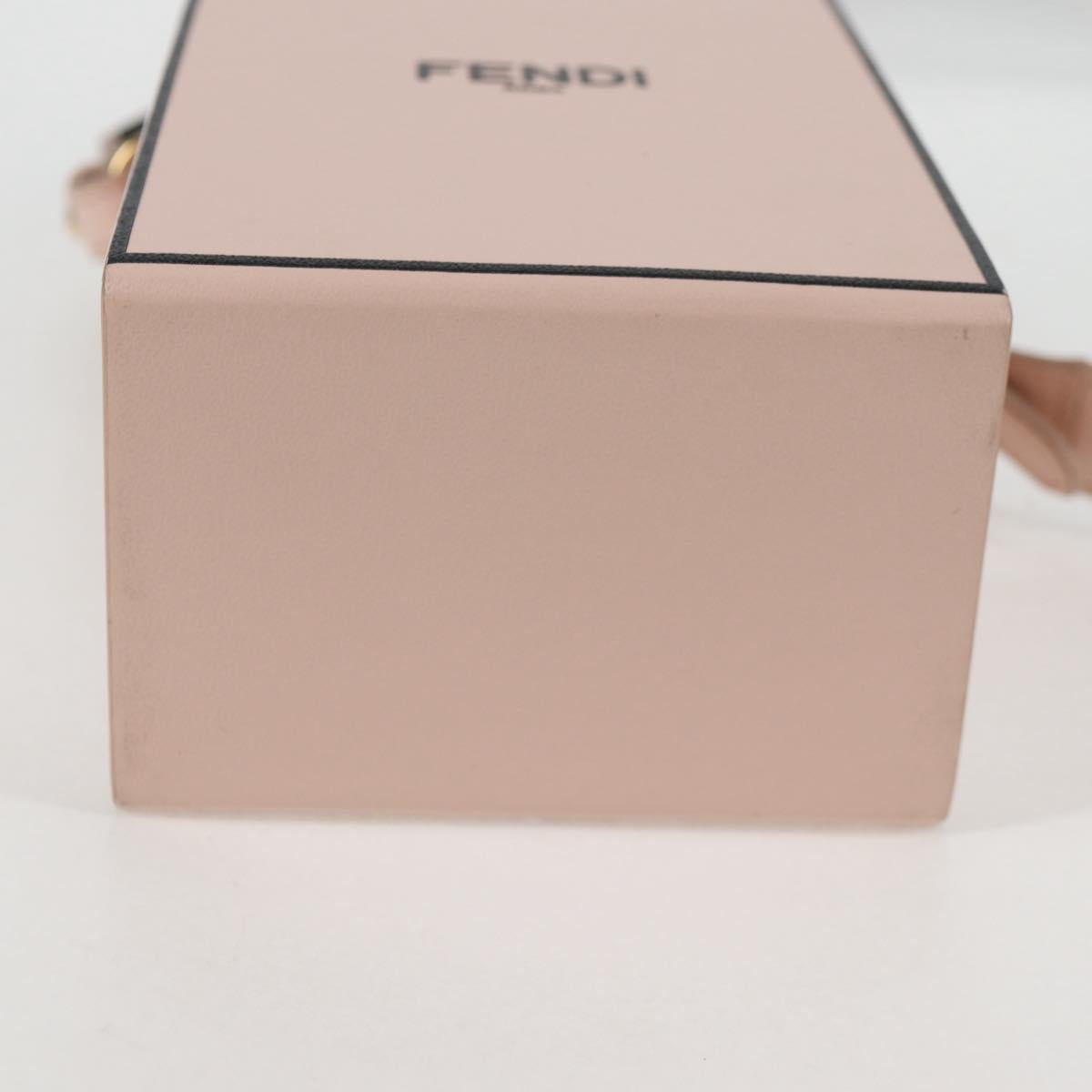 FENDI box Shoulder Bag Leather Pink Gold Auth 134203M