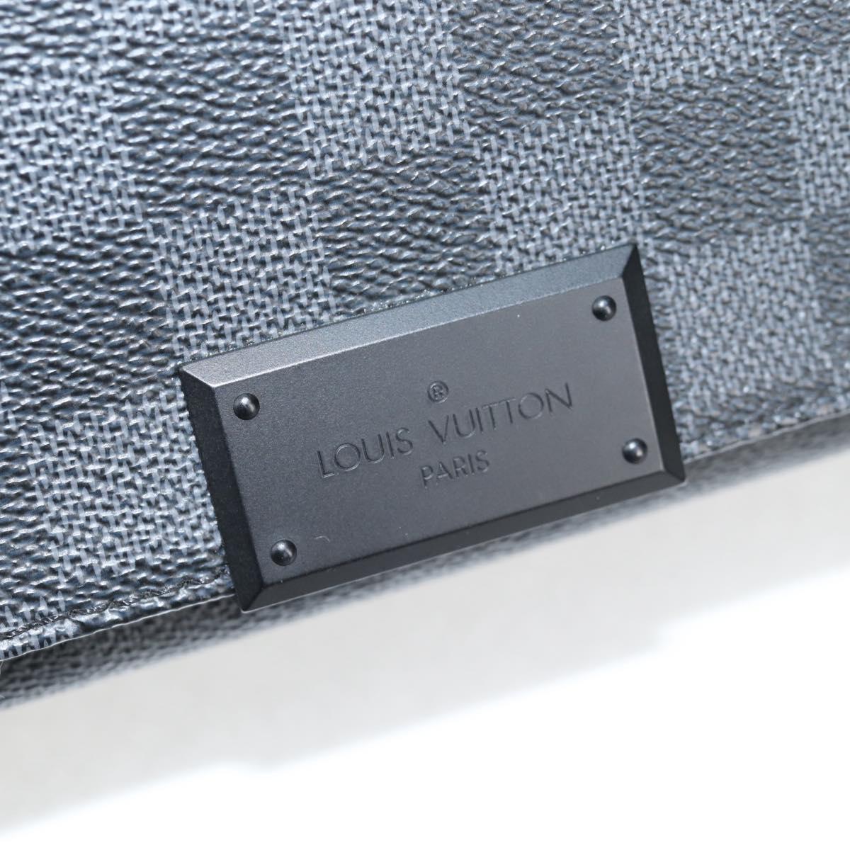 LOUIS VUITTON Damier Graphite District MM Shoulder Bag N41272 LV Auth 134210V