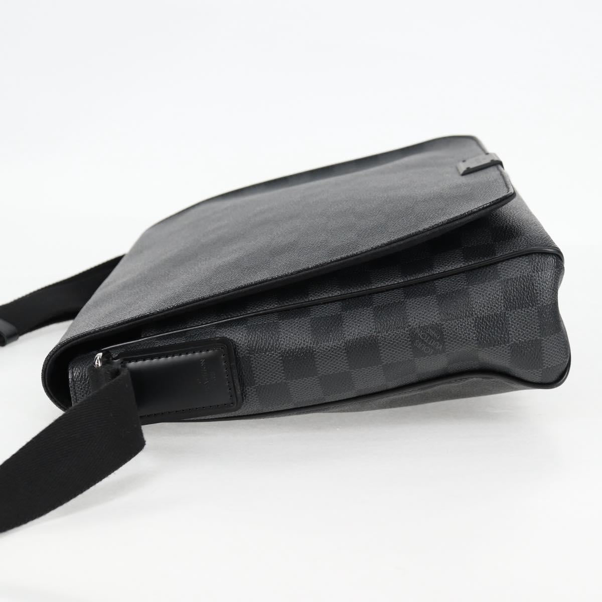 LOUIS VUITTON Damier Graphite District MM Shoulder Bag N41272 LV Auth 134210V