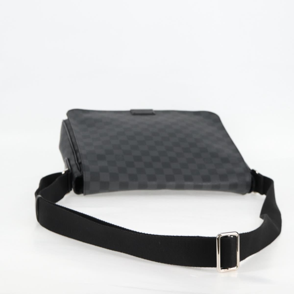 LOUIS VUITTON Damier Graphite District MM Shoulder Bag N41272 LV Auth 134210V