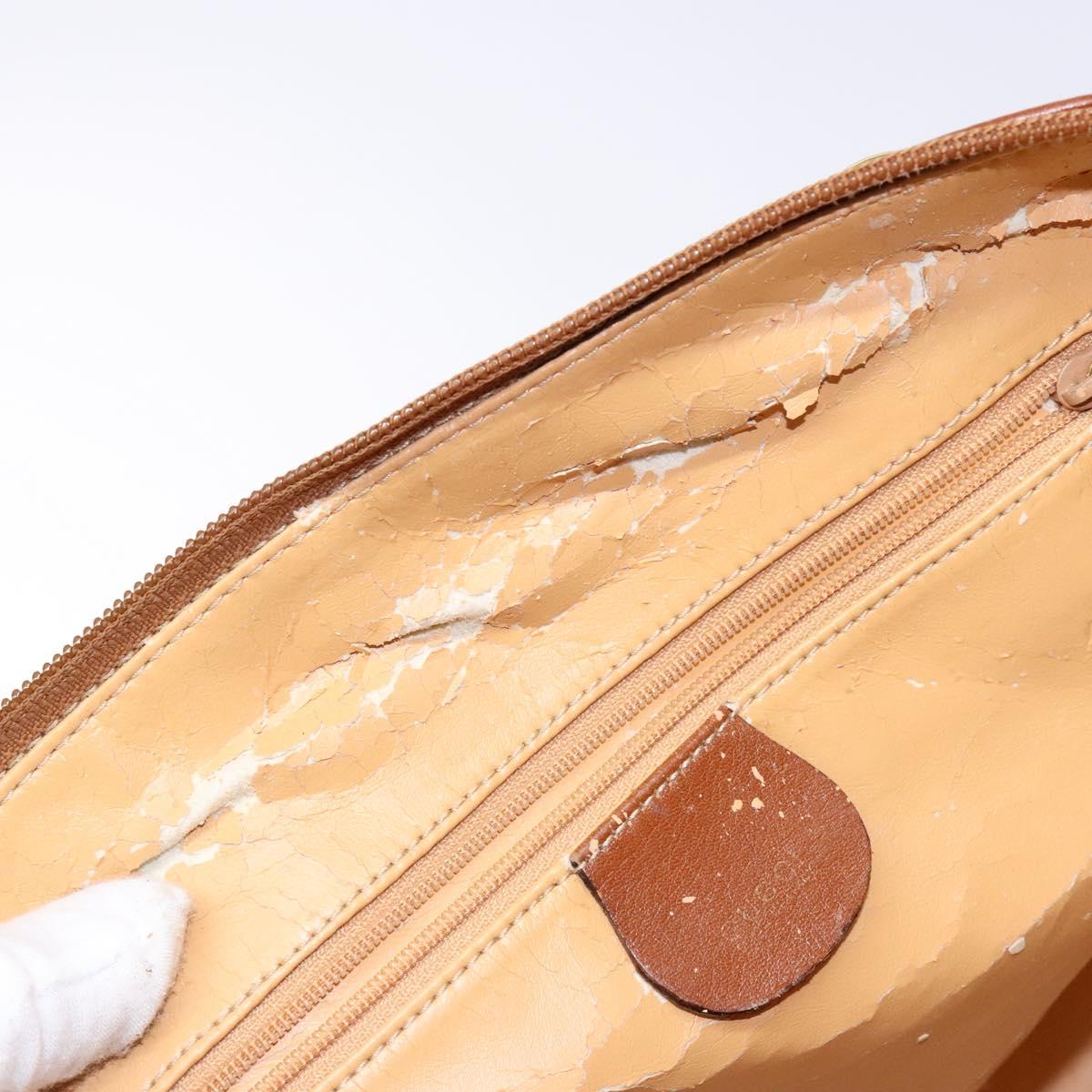 GUCCI Bamboo Hand Bag Leather Brown Gold 000 1186 0289 Auth 134226