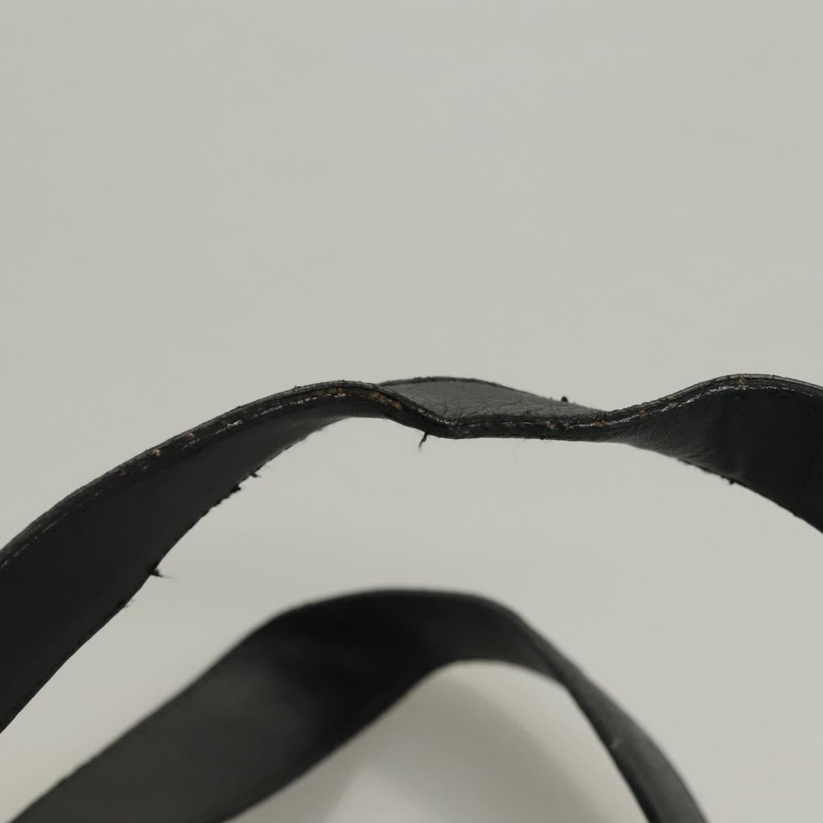 Salvatore Ferragamo Gancini Shoulder Bag Leather Black Gold Auth 134227