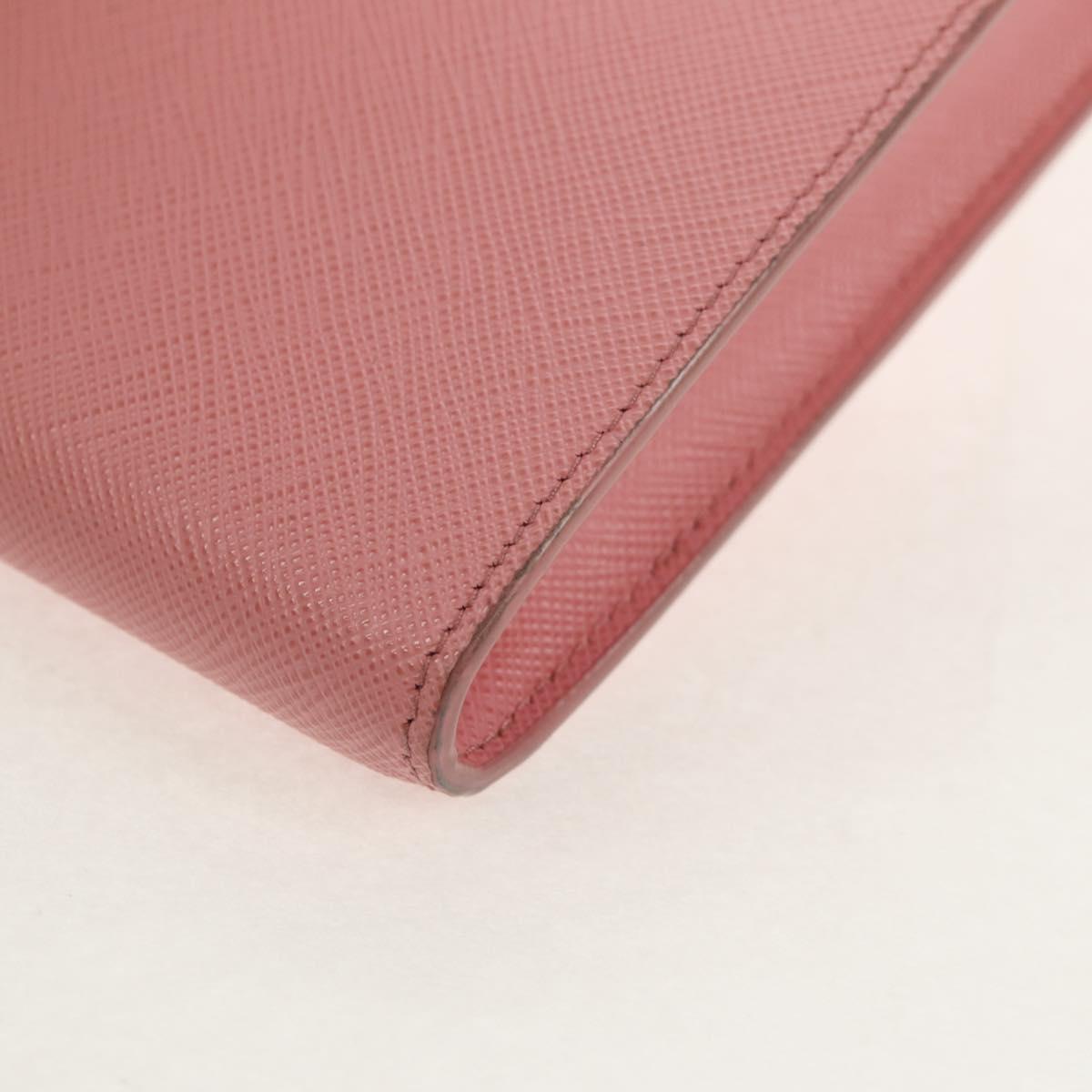 PRADA Chain Shoulder Bag Leather 2way Pink Gold 1BP050 Auth 134332M