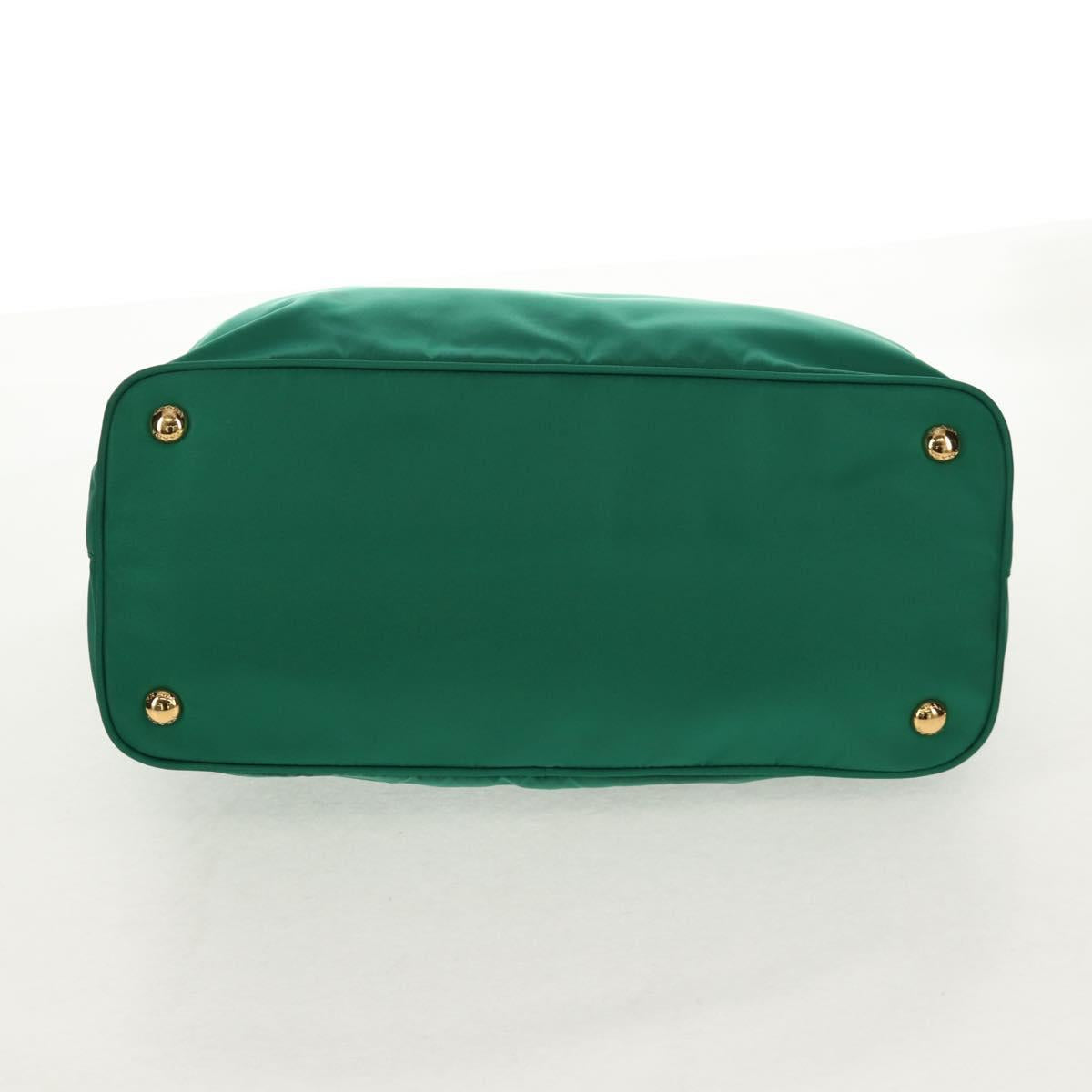 PRADA Tote Bag Nylon Green Gold Auth 134335AM