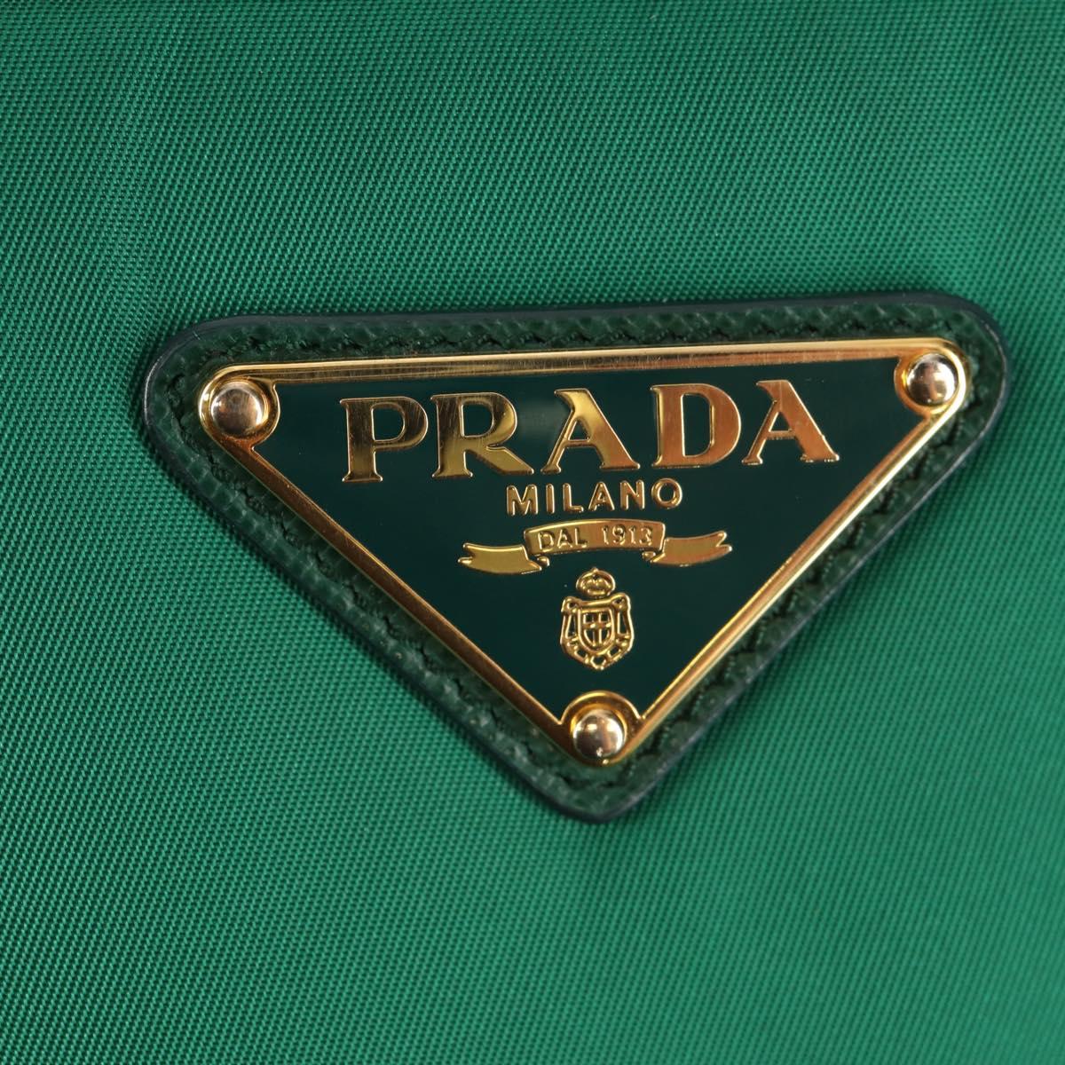 PRADA Tote Bag Nylon Green Gold Auth 134335AM