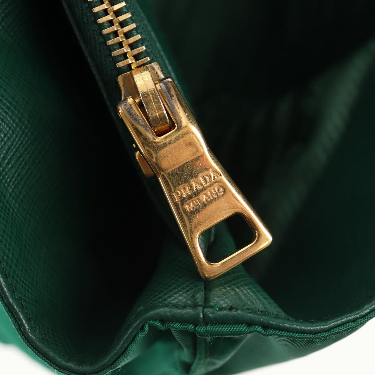 PRADA Tote Bag Nylon Green Gold Auth 134335AM