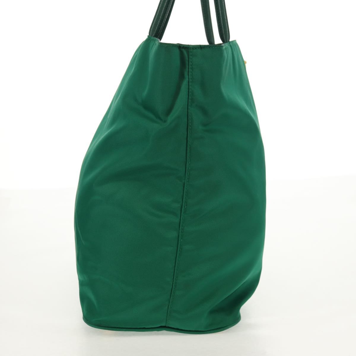 PRADA Tote Bag Nylon Green Gold Auth 134335AM