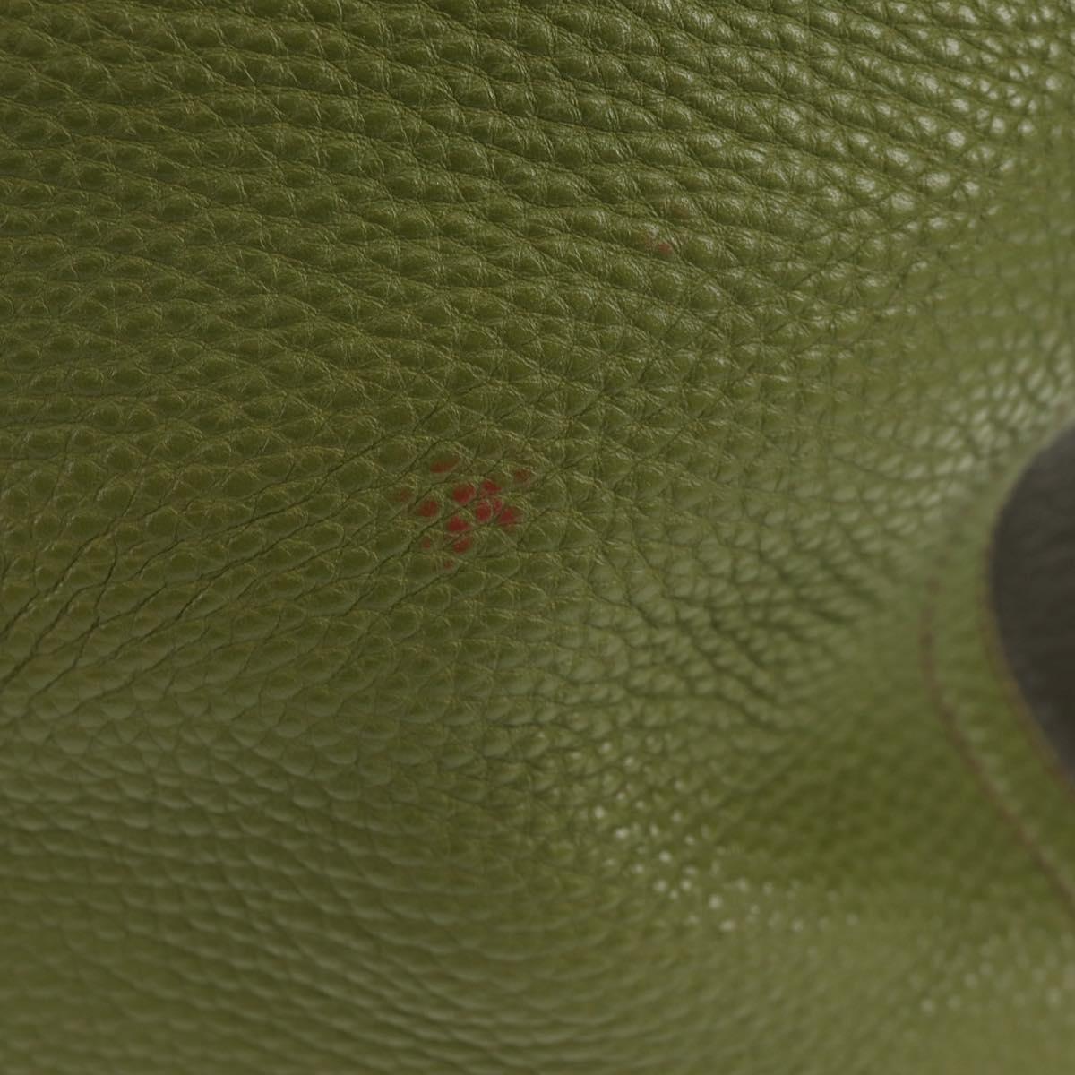 Miu Miu Hand Bag Leather 2way Green Gold RN0889 Auth 134339V