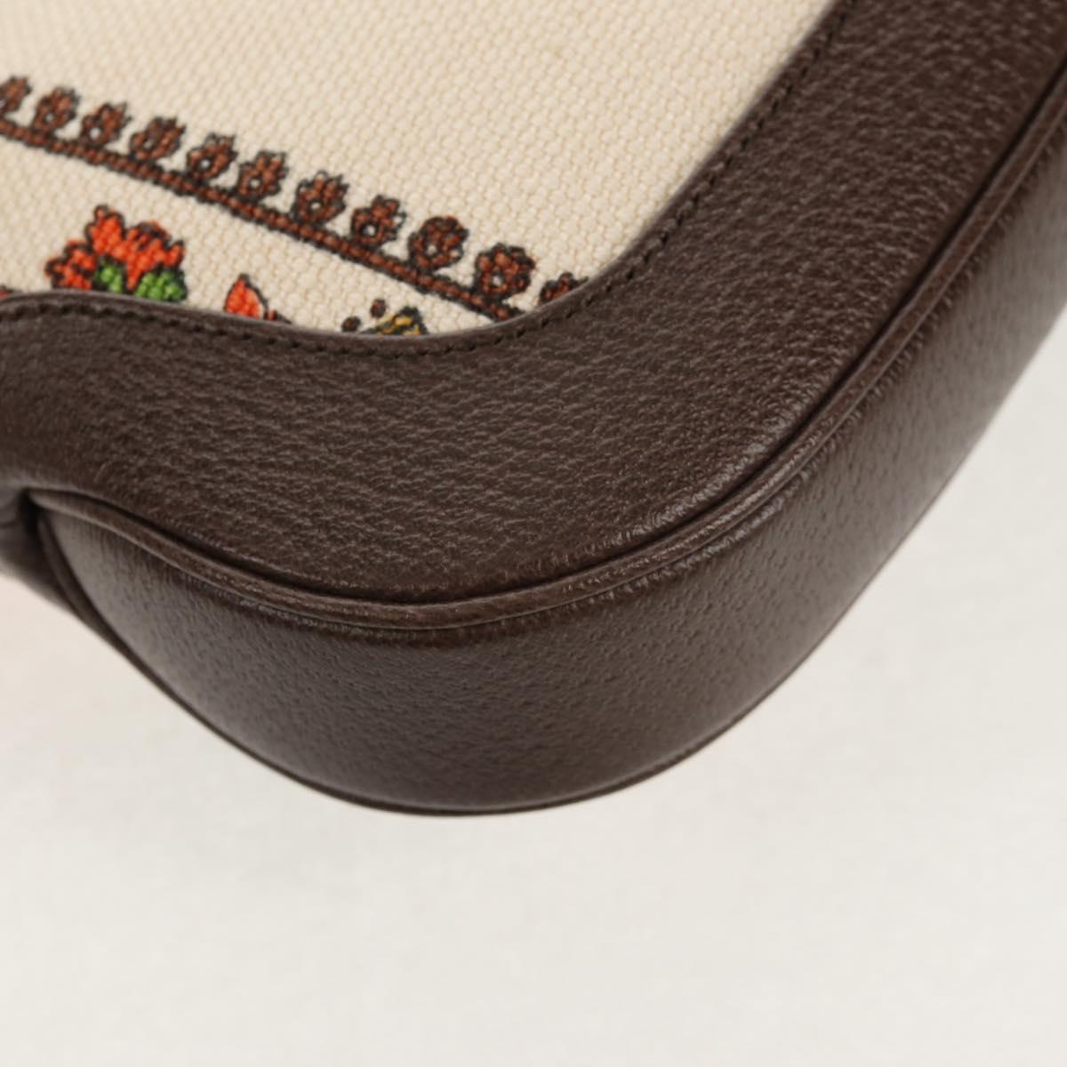 GUCCI New Jackie Shoulder Bag Canvas Brown Gold 636706 Auth 134340AM