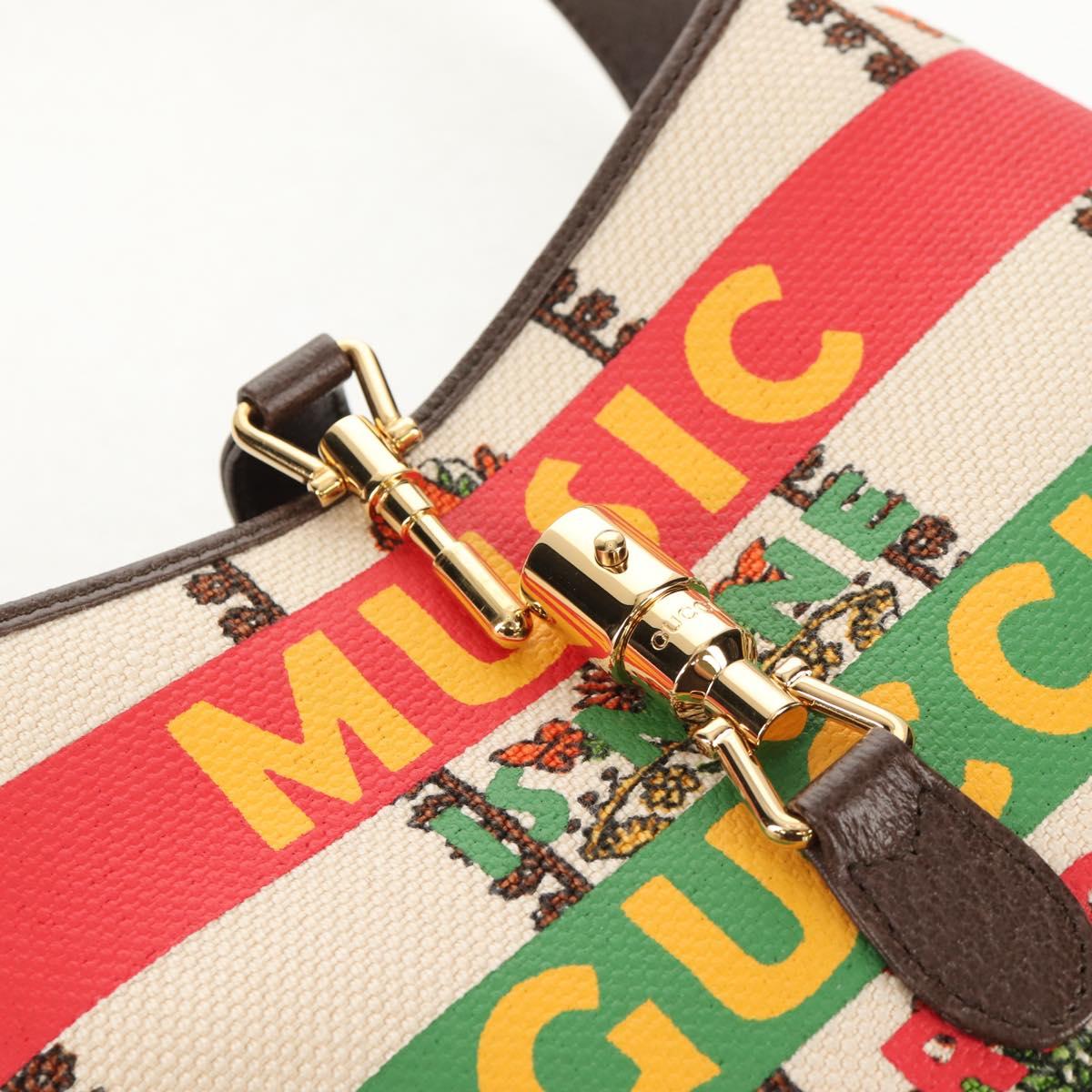 GUCCI New Jackie Shoulder Bag Canvas Brown Gold 636706 Auth 134340AM