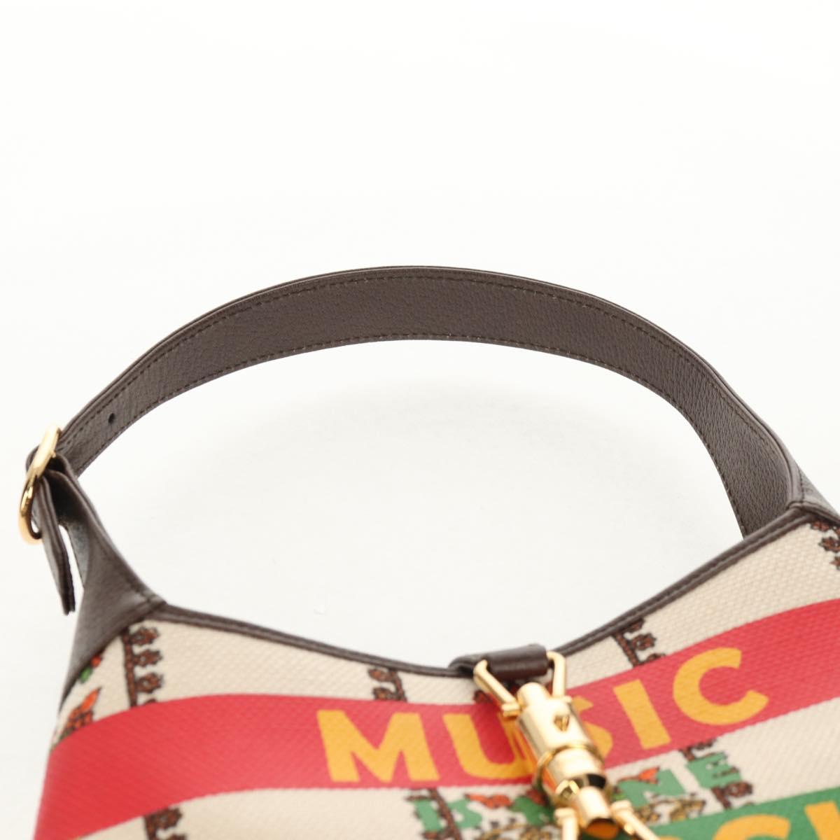 GUCCI New Jackie Shoulder Bag Canvas Brown Gold 636706 Auth 134340SM